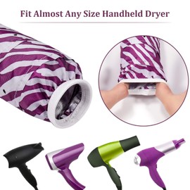 Locsanity Dreadlock Loose Natural Hair Bonnet Dryer Attachment Quick Drying Cap - Black or Purple (Purple Animal)