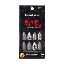 KISS GoldFinger Bloody Queen Limited Edition Press-On Nails, Long (GL01X)
