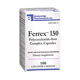 Breckenridge FERREX 150 Polusaccharide-Iron Complex Capsules 100 Count