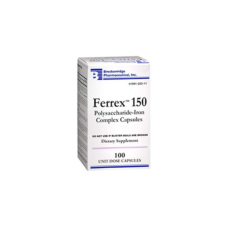 Breckenridge FERREX 150 Polusaccharide-Iron Complex Capsules 100 Count