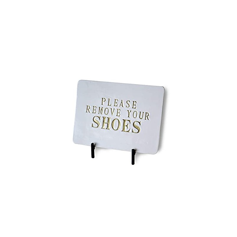 Please Remove Your Shoes Sign - With Metal Stand -