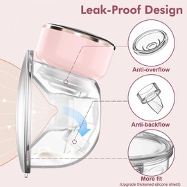 Wearable electric breast pump, LED display, hands-free, portable breastfeeding, comfortable flange 17mm,19mm,21mm,24mm insert, 3 mode and 9 level portable electric pump. Suitable for all breasts.