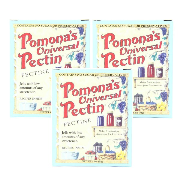Pomona's Universal Pectin 3 Count 1.1 Ounce Boxes (3.3 Ounces Total) - Perfect for Making Jams and Jelly - Contains No Sugar or Preservatives