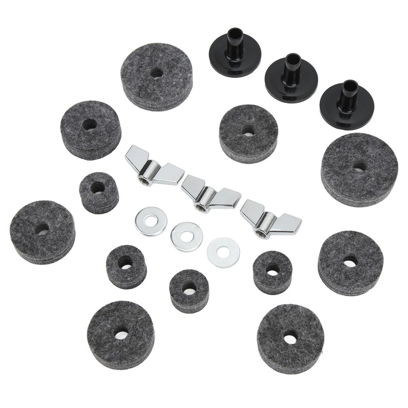 21Pcs Cymbal Replacement Accessories Felts Sleeves Wing Nuts Washers for
