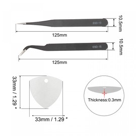 sourcing map 5pcs Opening Pry Repair Tools Kit Carbon Fiber Stainless Steel Mini Pry Bar Flat Bar Set for Screen Glue Removal