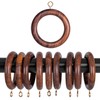 INANOSA Handcrafted Natural Rose Wood Curtain Rings with Hooks –