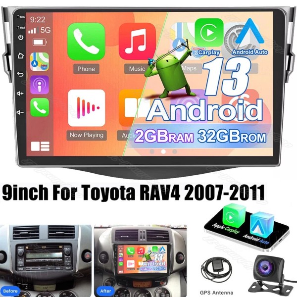 Unbranded Android 13 Carplay Car Radio Stereo For Toyota RAV4