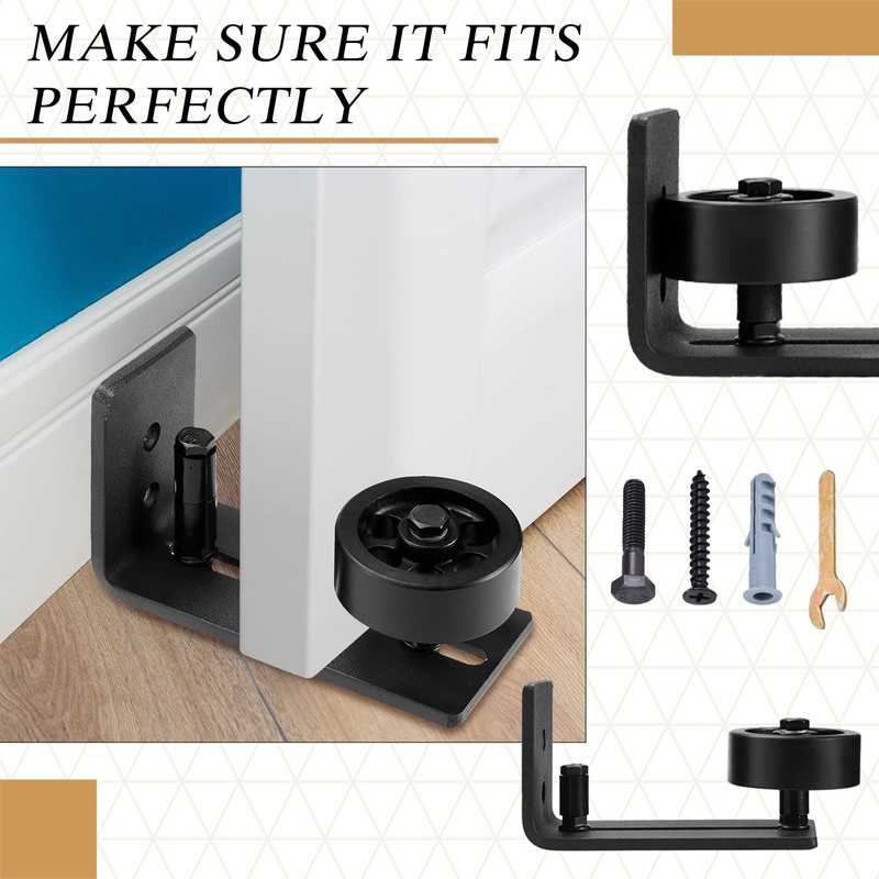 LEIFIDE 4 Pcs Sliding Barn Door Floor Guide Flush Design