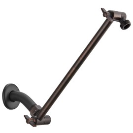 11 Inch Adjustable Shower Head Extension Arm With Locking Set Screw, Singing Rain Brass Angle Height Adjustable, Easy To Install, G1/2 Universal Connector Compatible (Oil Rubber Bronze)