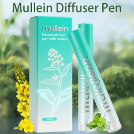 Mullein Diffuser Pen with Mullein, Thyme & Mint - Nature Plant-Based Refresh, Clear Breathing & Relaxation - 2 Packs (1 PC)