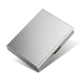 YILANDI RFID Blocking Credit Card Holder Slim Metal Credit Card Wallets Stainless Steel Card Case Portable Business Card organizer for Women or Men (silver)