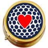 Heart on Golf Ball Brass Pill Box
