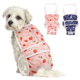 ASENKU 2 Pack Dog Diapers Female Dogs, Dog Suspenders Reusable Doggie Diapers for Female Dogs Small,Washable Dog Period Diapers Dog Panties for Small Girl Dogs in Period Heat