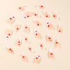 24Pcs Almond Valentine’s Day Press on Nails Small Red Heart