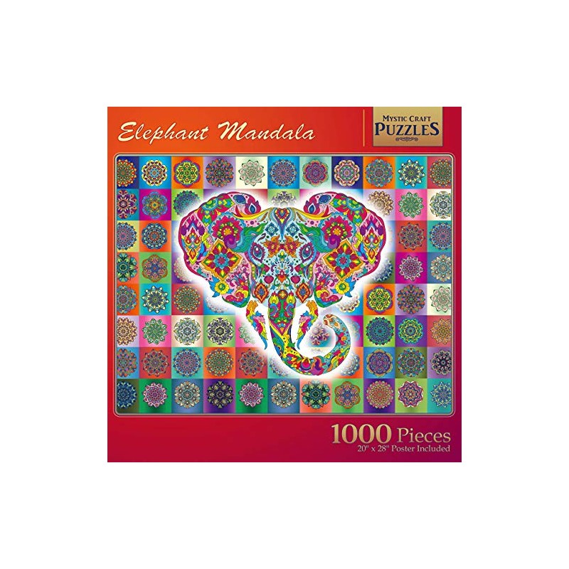 Elephant Mandala Jigsaw Puzzle -1000 piece Jigsaw puzzle by Mystic