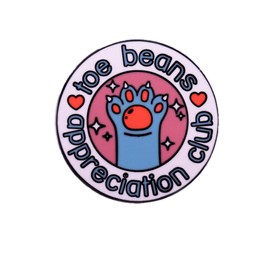 TOE BEANS APPRECIATION CLUB Enamel Pin Cute Round Dog Claw Cat Claw Lapel Pin Brooch Cartoon Animal Claw Letter Badge Kids Gift Clothes Bag Jewelry Accessories