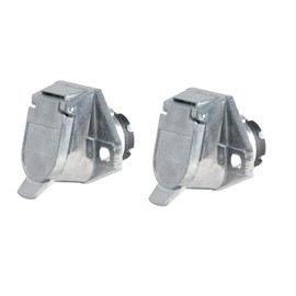 TORQUE 2 PCS of 7-Way Round Wiring Harness Vehicle-Side Socket, SAE J560 Style Die-Cast Zinc Housing, 7 Pin Round Connector for RV Semi Truck Trailer (TR15720)