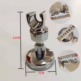 Norhogo Suction Cup Adjustable Removable Shower Wall Mounted Bracket, hower Head Holder, 360° Rotation Adjustable Shower Bracket,Shower Head Holder No Drilling for Home Hotel Bathroom (11*7cm)