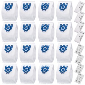 16 Pack Miele AirClean 3D GN Vacuum Cleaner Bags for Miele Vacuum Classic C1, Complete C1 C2 C3, S227/S240, S270, S400,S400i-S456i S2, S5, S8 Series with 4 Motor Protection Filters, 4 AirClean Filters