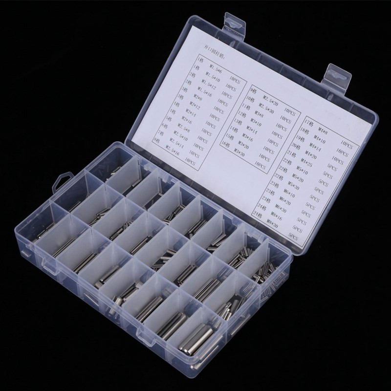 EVTSCAN 280Pcs Stainless Steel Slotted Spring Pin Kit, with M1.5