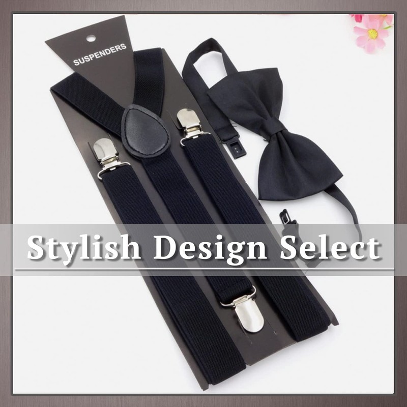 ONE LIMITATION BP037 Suspenders Bow Tie, Casual, Business, Men's, Women's,