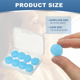 YELARXI YELARXI Silicone Earplugs, 27 Db Noise Cancelling Sleeping Ear Plugs Soft Reusable Moldable with Case for Swimming Travel Snoring Concerts Airplane Shooting Range (10 Pack, Blue)