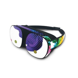 MightySkins Carbon Fiber Skin Compatible with HTC Vive Flow - Aqua Paint | Protective, Durable Textured Carbon Fiber Finish | Easy to Apply