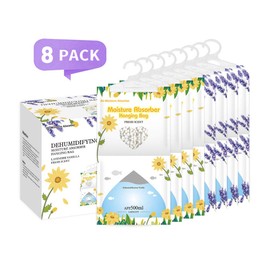 CANAGER Hanging Moisture Absorber, Fresh Scent and Lavender Vanilla Moistureproof Hanging Bag，Dehumidifier Bag (8 packs) Hanging Closet Dehumidifier Bags, Moisture Absorb 12.5 oz