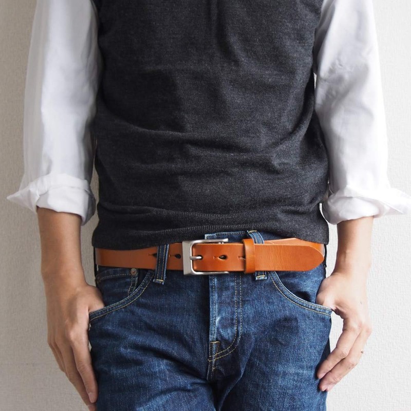 Nippon De BLLB0751 Handmade Belt, Tochigi Leather, Made in Japan,