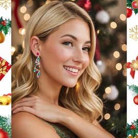 Flyonce Christmas Earrings Colorful Light Bulbs Earring Xmas Jewelry Gifts for Women