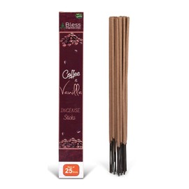Bless International Coffee And Vanilla 100%-Natural-Incense-Sticks Handmade-Hand-Dipped Organic-Chemicals-Free for-Purification-Relaxation-Positivity-Yoga-Meditation The-Best-scents (25 Sticks (40GM))