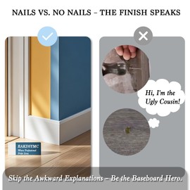 300-Pack Double Headed Skirting Nails with 3 Sleeve Tool - Invisible Double-Headed Nails Screws for Seamless Wood & MDF Baseboard Installation (Traceless Trim Nails)