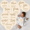 12pcs Wooden Baby Monthly Milestone Cards,Pregnancy and Baby Growth Monthly