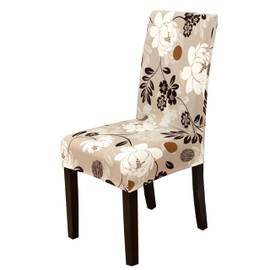 Lalluxy Stretchy Parson Chair Slipcovers for Dining Room Chair seat Covers Chair Protectors for Party Pet Protection Universal Fit Soft Polyester (Set of 6, White Flowers)