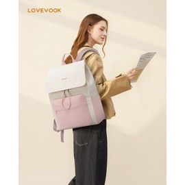 LOVEVOOK Women's Backpack, School Backpack, Teenager Waterproof Girls School Bag, Lightweight Backpack with 15.6 Inch Laptop Compartment, Women Elegant Daypacks Casual Daypacks for University, School