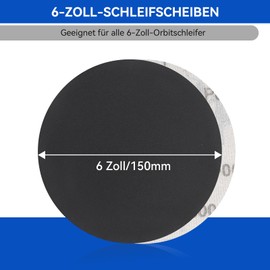 FEIHU 30 Stück Schleifscheiben 150mm klett 600 körnung Schleifpapier Set für Rund Exzenterschleifer für Holz Metall und Farbe
