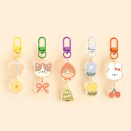 Cute Key Chain Parts, One-touch Keychain, Colorful Key Holder, Parts, Rotatable Hook, 360° Rotation, 16 Pieces, DIY Projects, Key Parts, DIY Accessories, Handmade Materials, Handmade Accessories with
