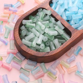 Omeblos 100Pcs Pony Beads, Bracelets Making Kits, 6x12mm Friendship Bracelet Making Kit, Beads for Necklace Jewelry Hair Braiding, for Crafts Braids Girls