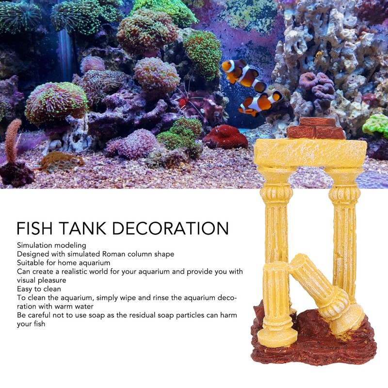 Roman Column Aquarium Decoration Resin Simulation Reusable Fish Tank Landscape