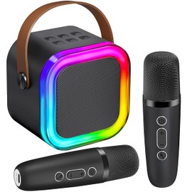 KTV Machine for Kids， High Sound Quality with Easy Connectivity (Blue - 2 Mics)