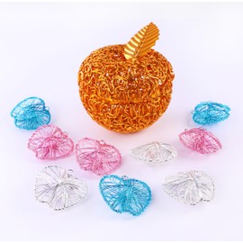Aluminum Wire Woven Hollow Apple Statue, Fruit-shaped Wicker Basket, Snack Fruit Candy Bowl and Trinket Box Suitable for Teacher's Day, Christmas, Keepsake, Thanksgiving, wedding, children's Gifts