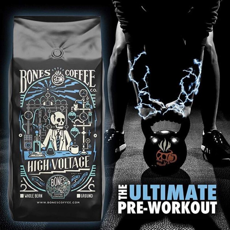 Bones Coffee Company High Voltage Coffee - Highly Caffeinated (Ground