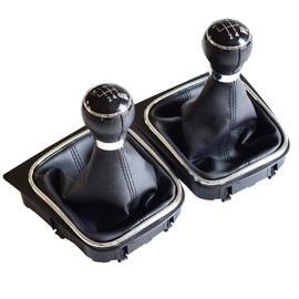 Yoegerery 5/6 Speed Car Gear Shift Knob Boot Gearstick Gaiter Kit Manual/Auto Gear Shifter Boot Cover Replacement for V-W Golf 6 VI MK6 Jetta 5 Golf 5 V MK5 (5 Speed)