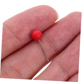 Operitacx Office Decoration Plank Pins, Red, 100 Push Map Map Tacks Marking 0.6 Inches with Round Plastic Tip for Cork Board Push Pins Red Pins with Head Short Safety