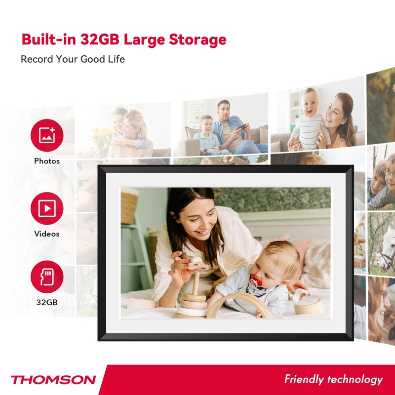 THOMSON 10.1 Inches Digital WiFi Picture Frame, Digital Photo Frame