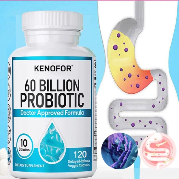 Probiotic 60 Billion CFU - Prebiotics for Digestive & Gut,