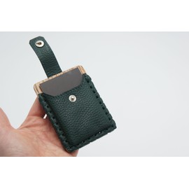 Karina Fashion Handmade Green Wooden & Leather Card Holder – Luxury Business Card Case | Slim & Stylish Wooden Wallet for Men & Women | Premium Handcrafted Wood & Leather Card Organizer | Professional Credit Card Holder | Elegant Minimalist Card Wallet