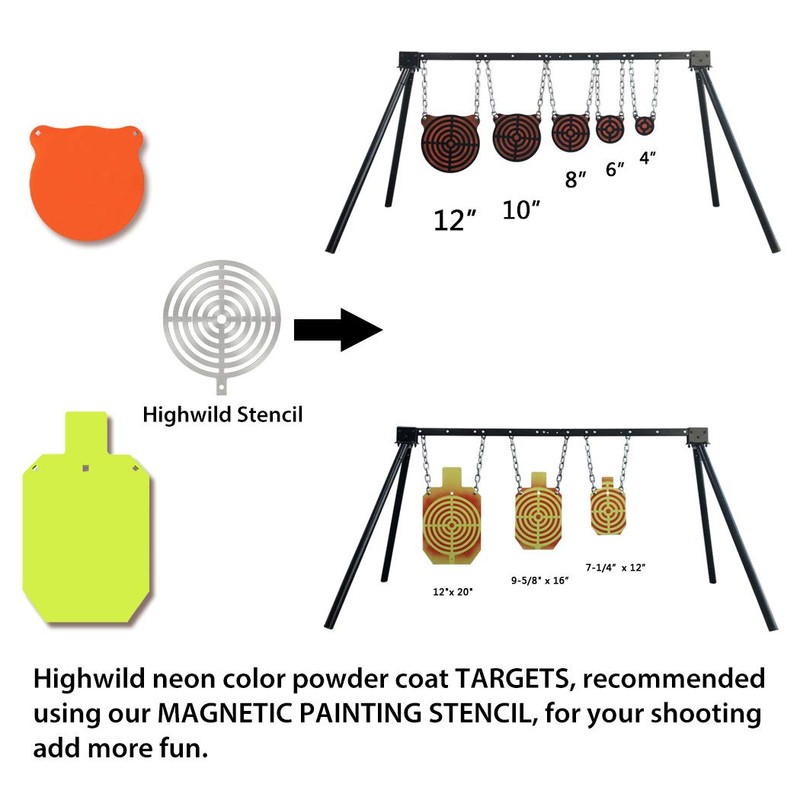 Highwild AR500 Steel Shooting Targets Combo - 6" Gongs & 7"x