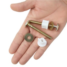 4Pcs Toilet Seat Screws, Steel Toilet Seat Hinge Bolts and Nuts, Heavy Duty Toilet Seat Fastener with Plastic Nuts and Metal Washers, Toilet Hardware Replacement for Top Mount Toilet Seat Hinges