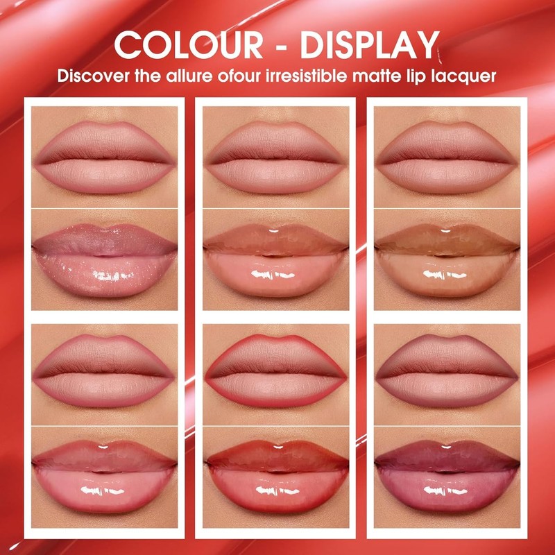 6 x Matte Lip Liner with 6 Nourishing Lip Oil